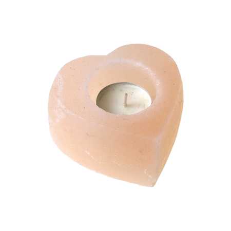 Salzstein Teelicht in Herzform